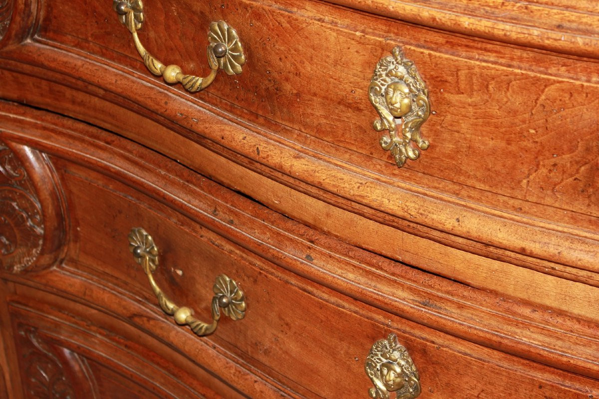 Cassettone francese di fine 1600 inizio 1700 in legno di noce-photo-3