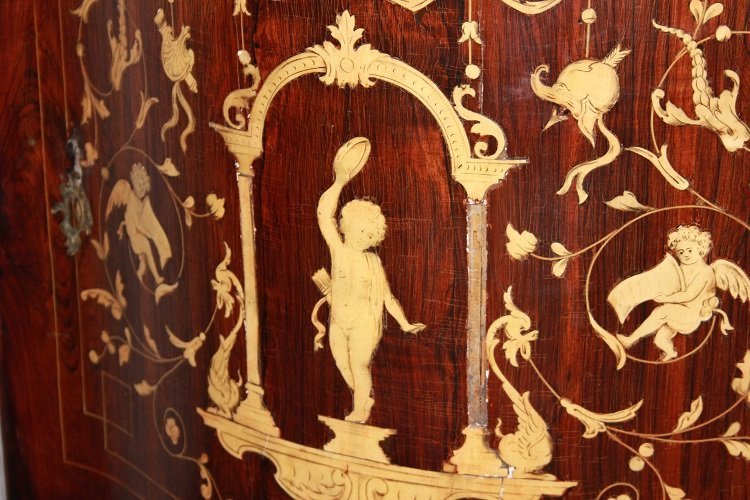 Bellissima angoliera italiana Lombarda della seconda metà del 1700, stile Transizione-photo-4