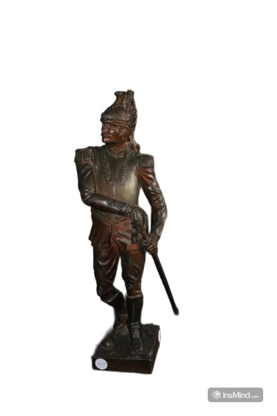 Scultura francese di metà 1800 in bronzo raffigurante soldato Ufficiale Cavalleggero Dragone-photo-1