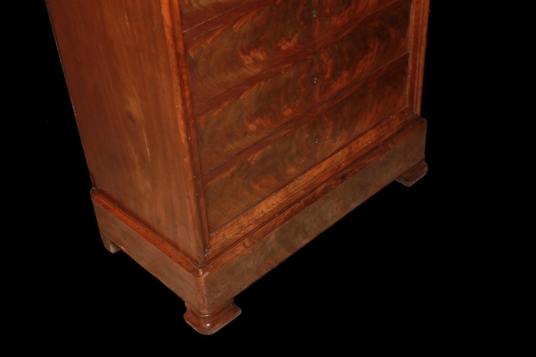 Secretaire francese della seconda metà del 1800, stile Luigi Filippo, in legno di mogano-photo-1