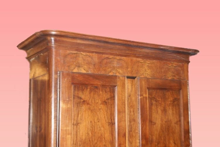 Armadio francese della seconda metà del 1700, stile Luigi Filippo, in legno di noce-photo-2