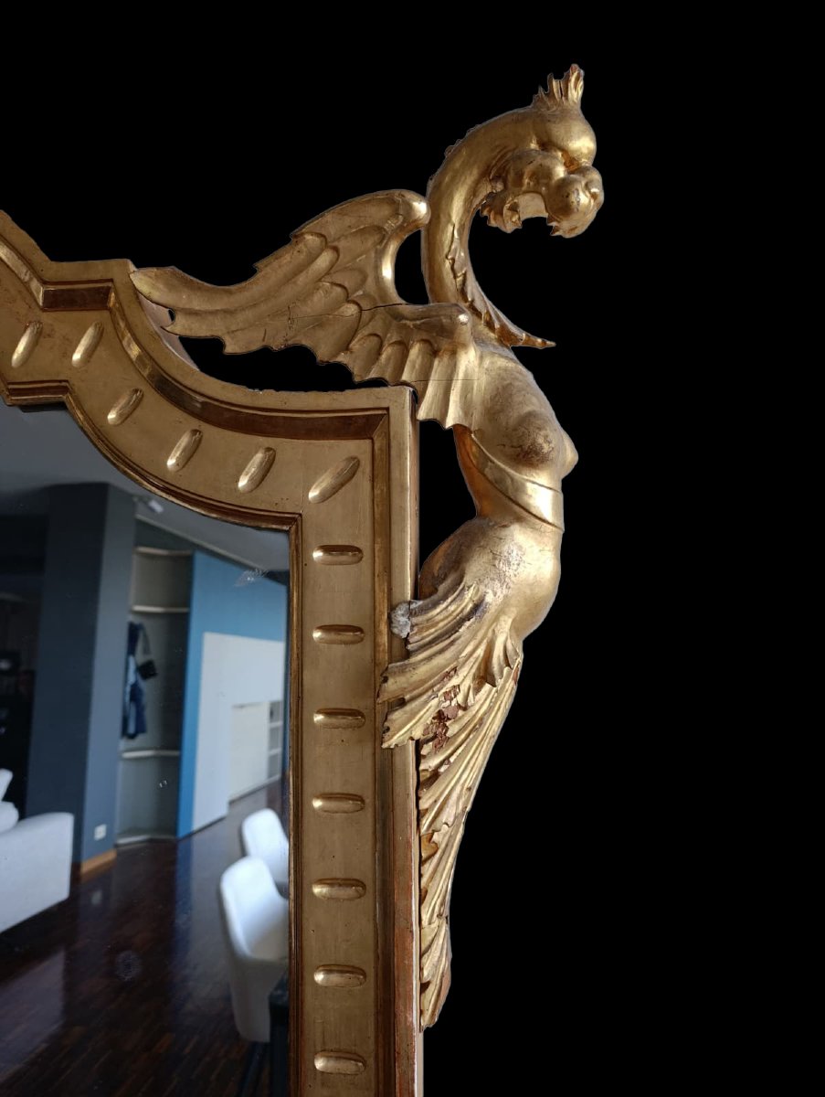 Grande specchiera d'appoggio della seconda metà dell'800-photo-2