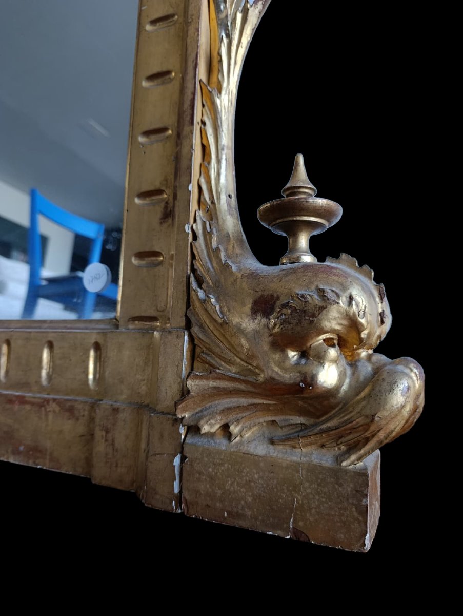 Grande specchiera d'appoggio della seconda metà dell'800-photo-3