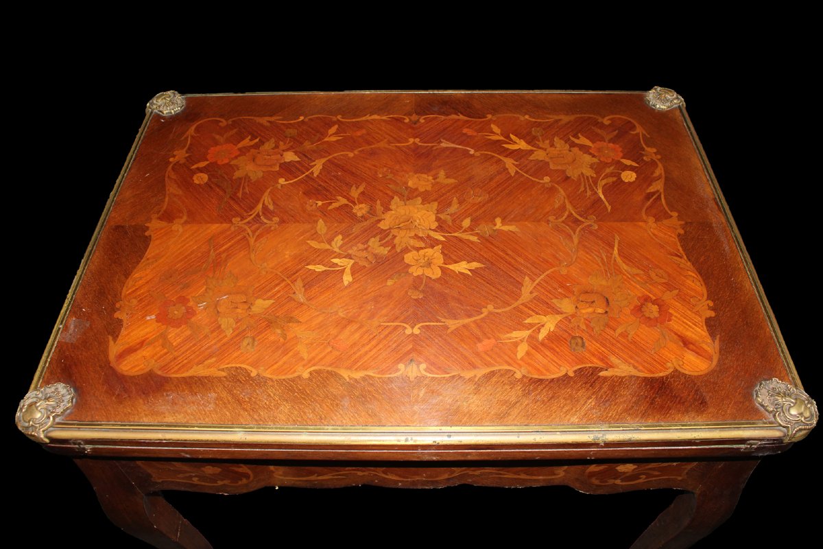 Elegante tavolino da gioco francese in stile Transizione, fine XIX secolo-photo-2