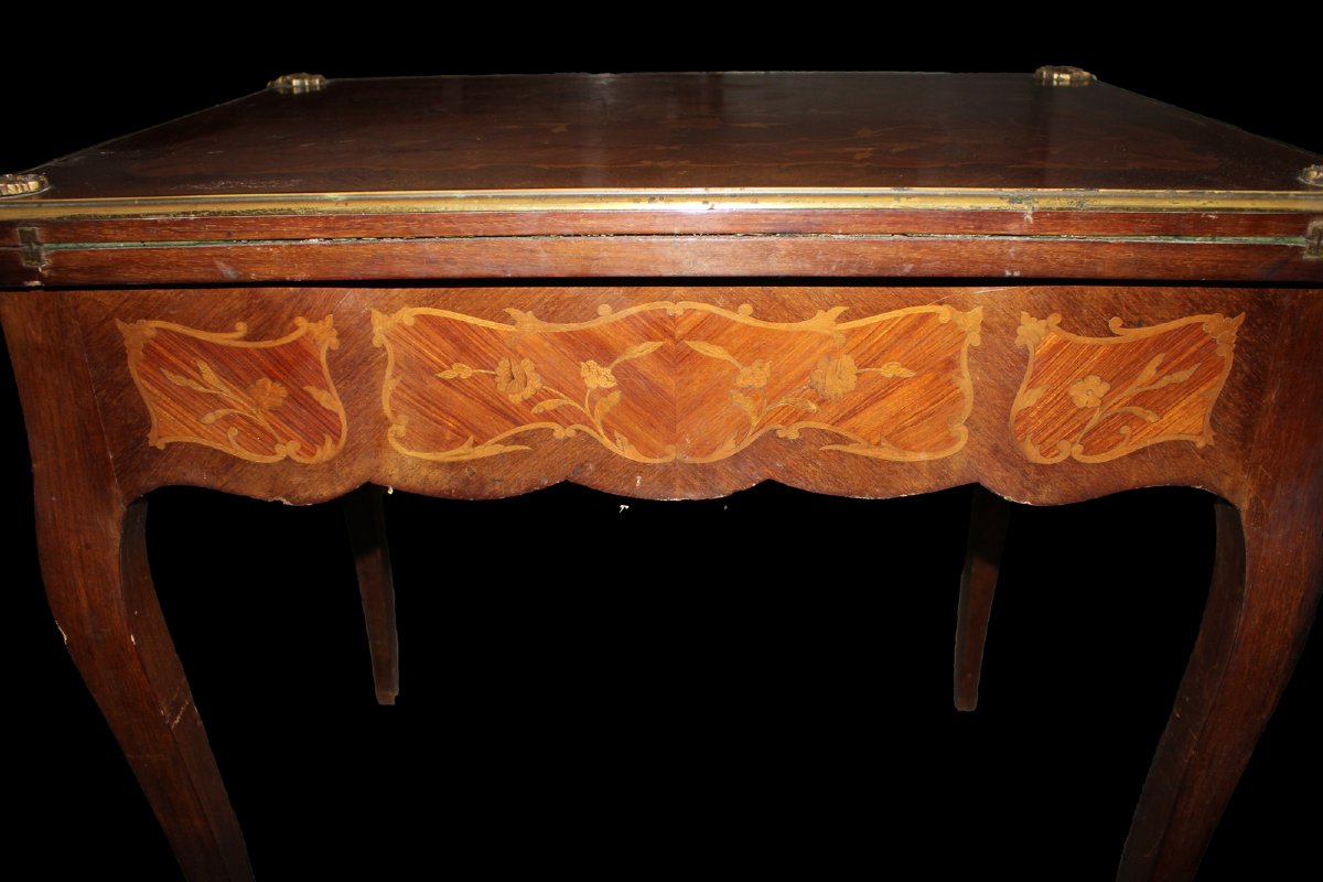 Elegante tavolino da gioco francese in stile Transizione, fine XIX secolo-photo-3