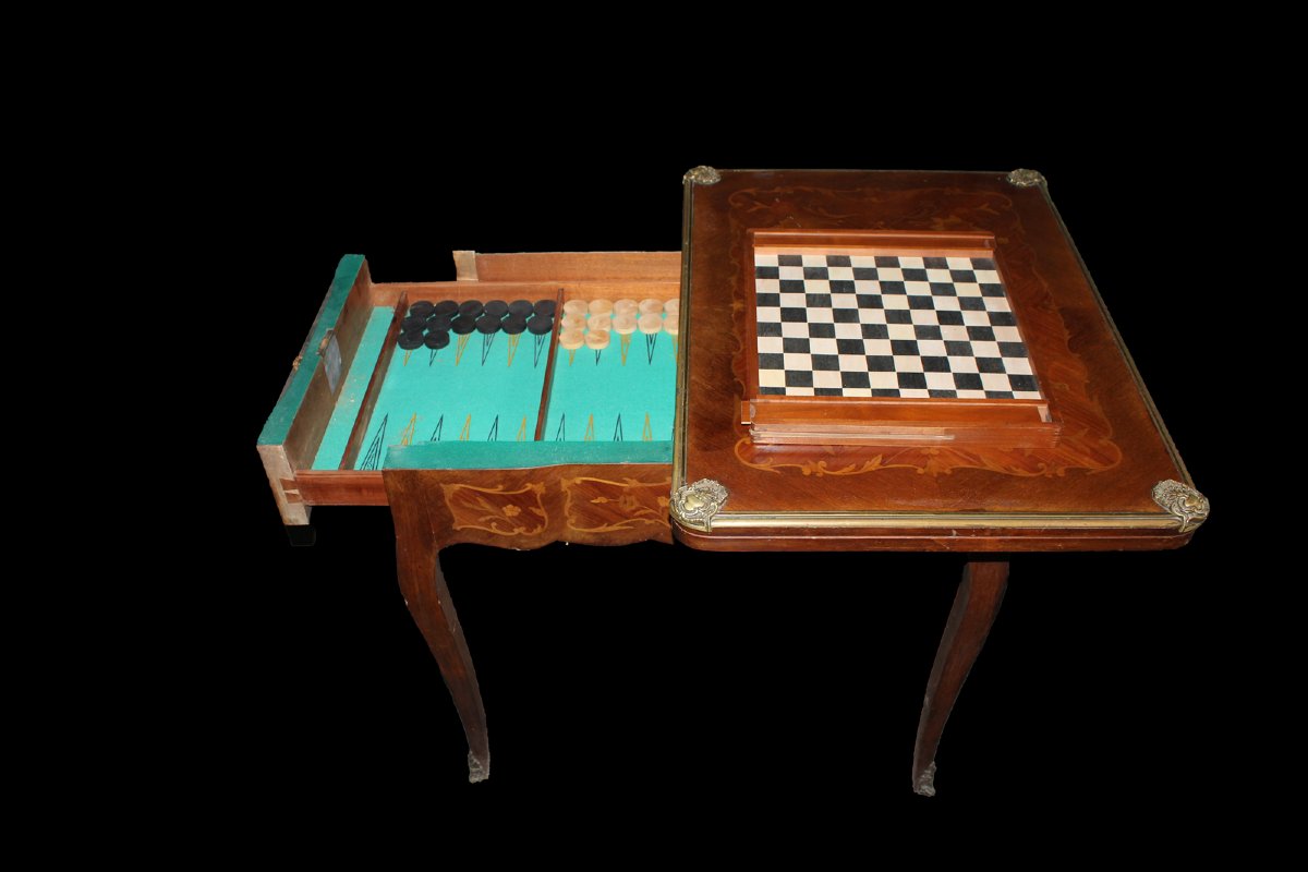 Elegante tavolino da gioco francese in stile Transizione, fine XIX secolo-photo-2