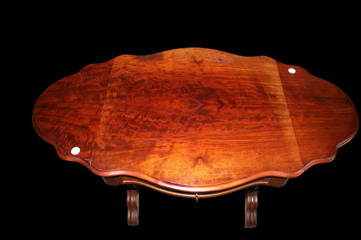 Raffinato tavolino da salotto con alette in stile Luigi Filippo – seconda metà XIX secolo-photo-3