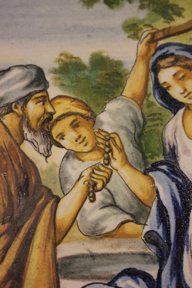 Piatto francese in maiolica decorata - XIX secolo-photo-3