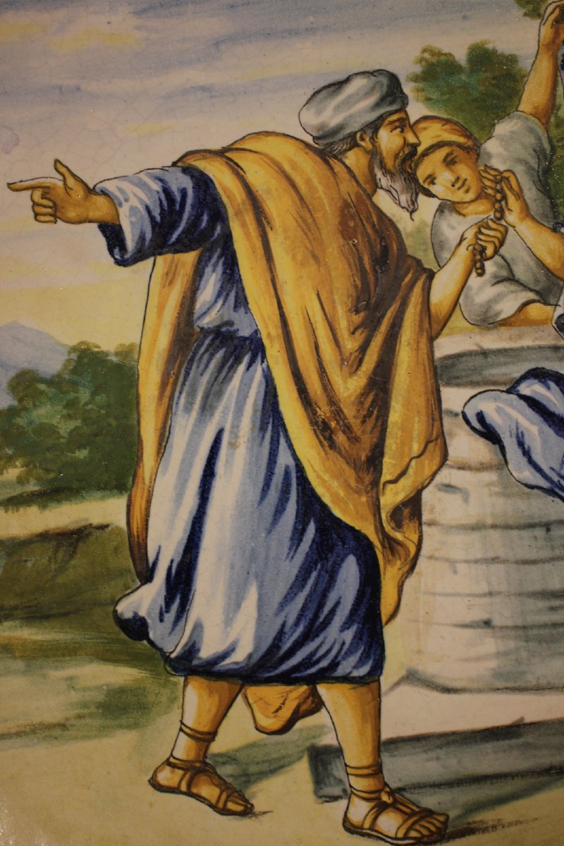 Piatto francese in maiolica decorata - XIX secolo-photo-4