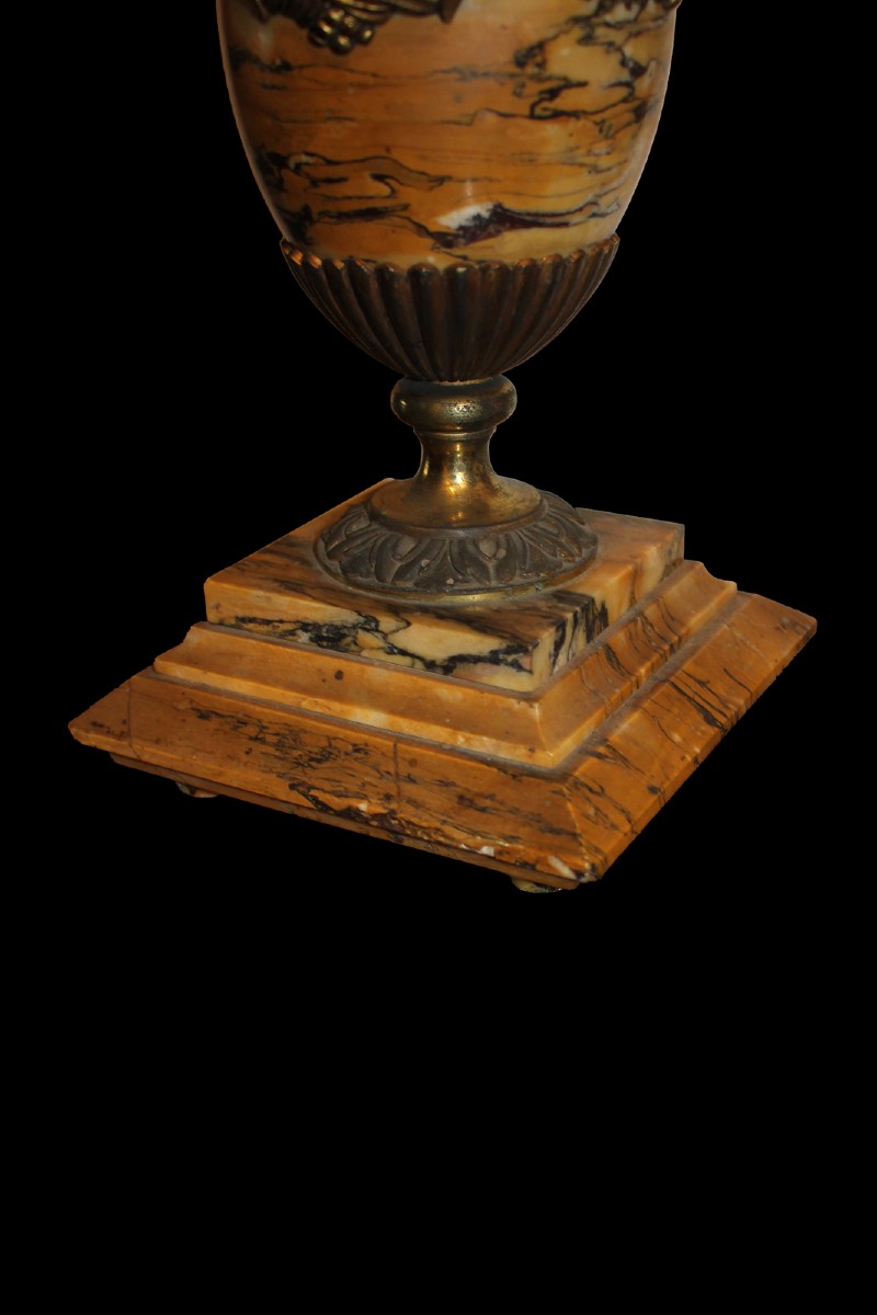 Coppia vasi in stile impero in marmo francesi - XIX secolo-photo-1