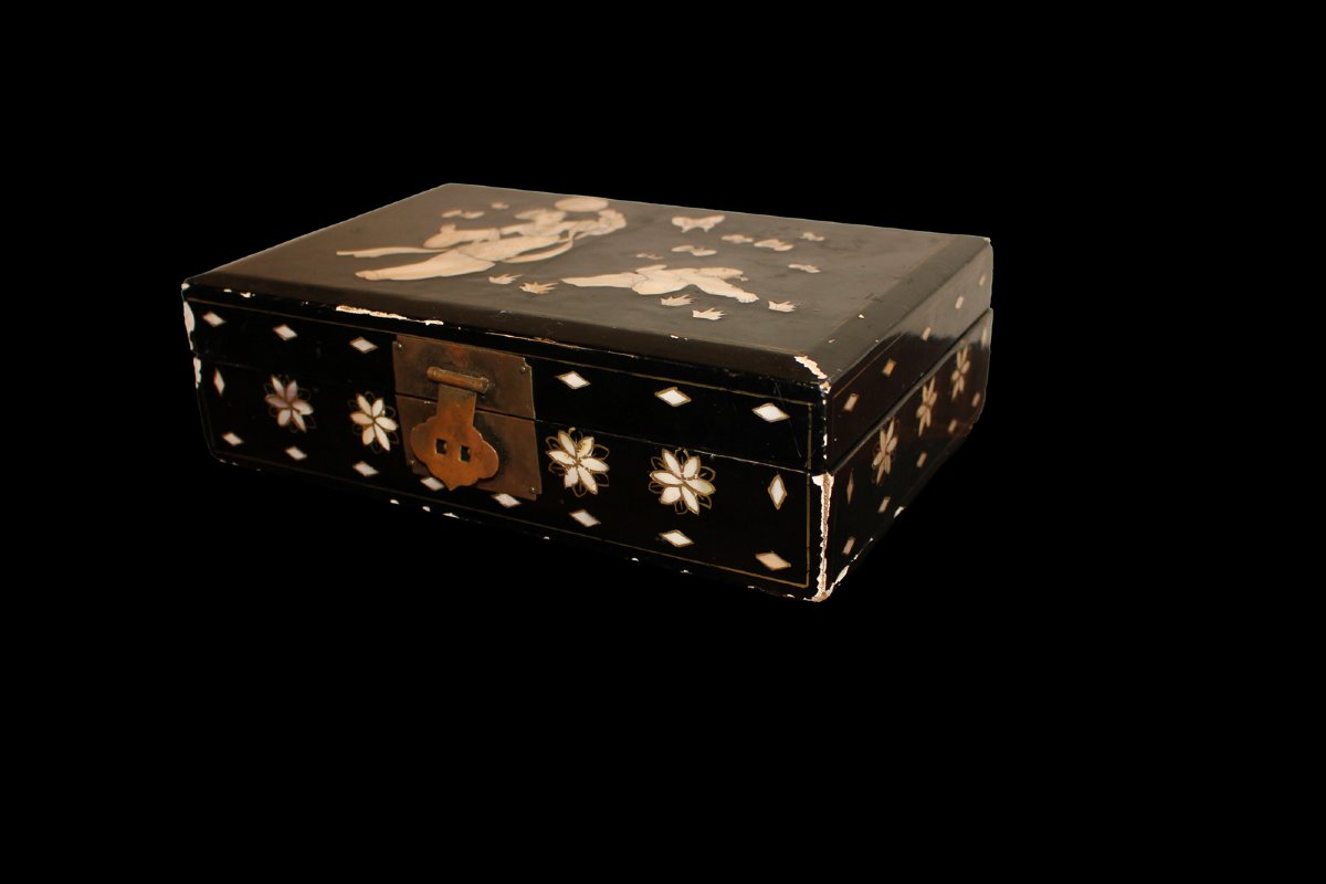 Scatola orientale laccata - XIX secolo-photo-2