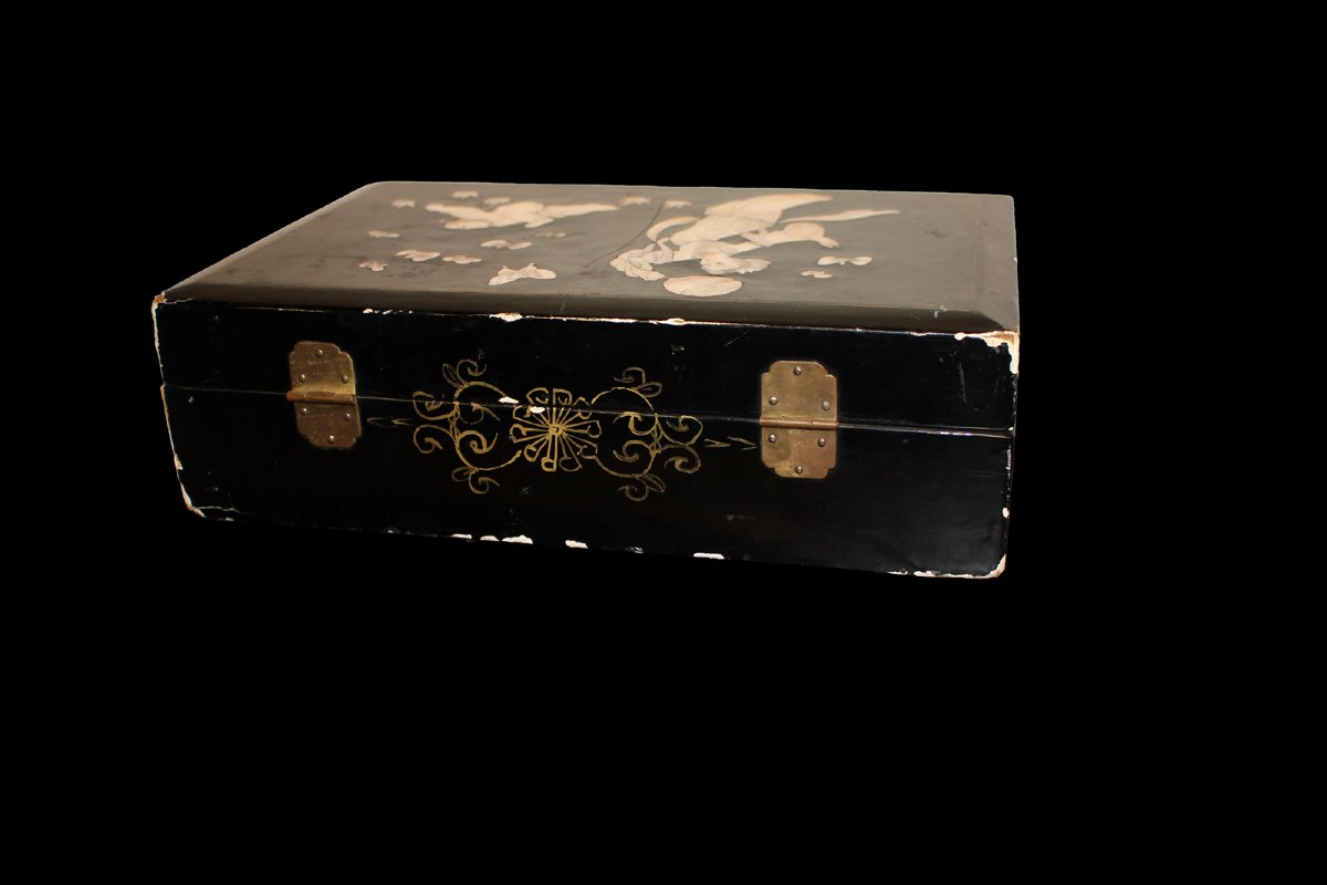 Scatola orientale laccata - XIX secolo-photo-4