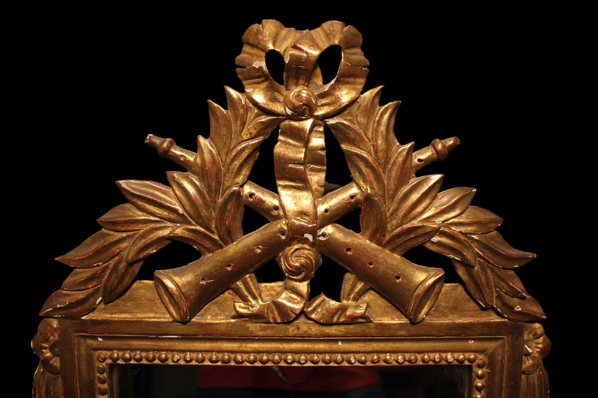 Specchiera in legno dorato in stile Luigi XVI – Francia, seconda metà XIX secolo-photo-2