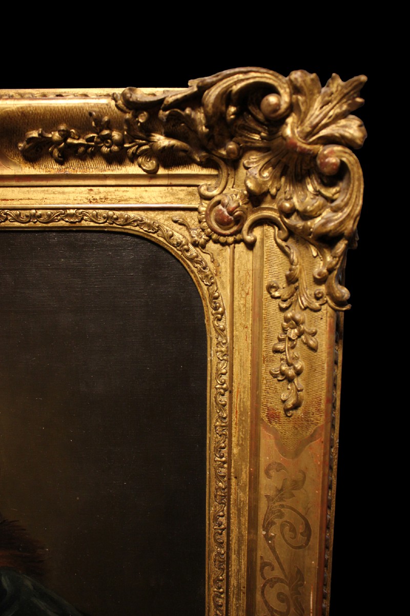 Olio su tela raffigurante un nobiluomo - XIX secolo-photo-4