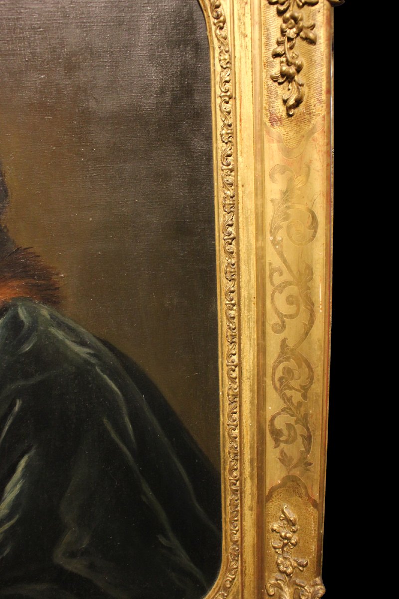 Olio su tela raffigurante un nobiluomo - XIX secolo-photo-1