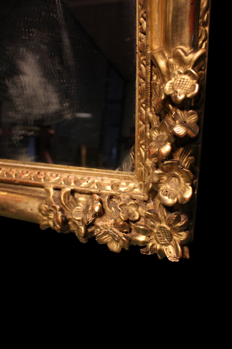 Specchiera riccamente intagliata e dorata - XIX secolo-photo-3