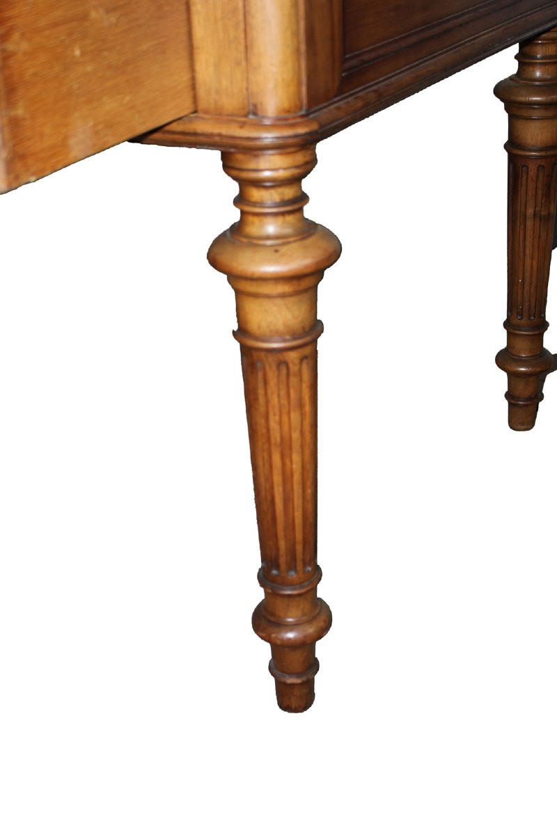 Scrivania Francese Stile Luigi XVI in legno di noce con piano in Pelle-photo-3