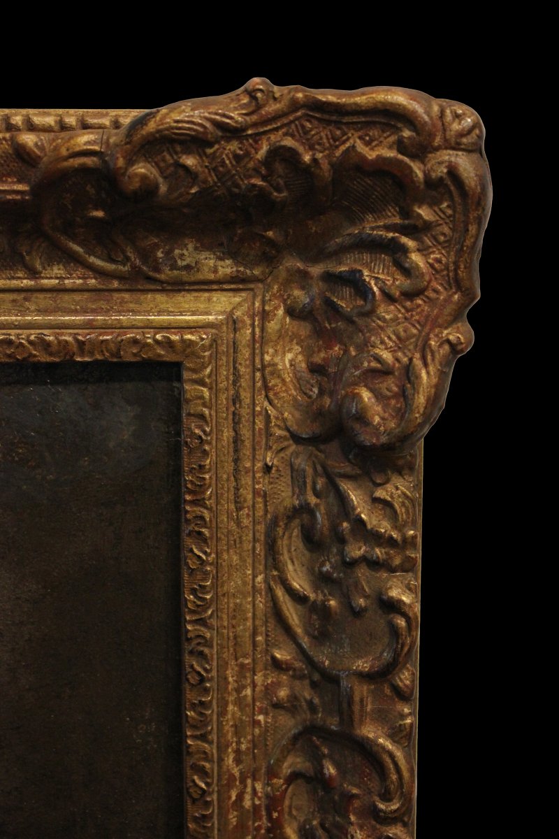 Olio su tela Raffigurante Madonna con Bambino Francese del 1800-photo-1