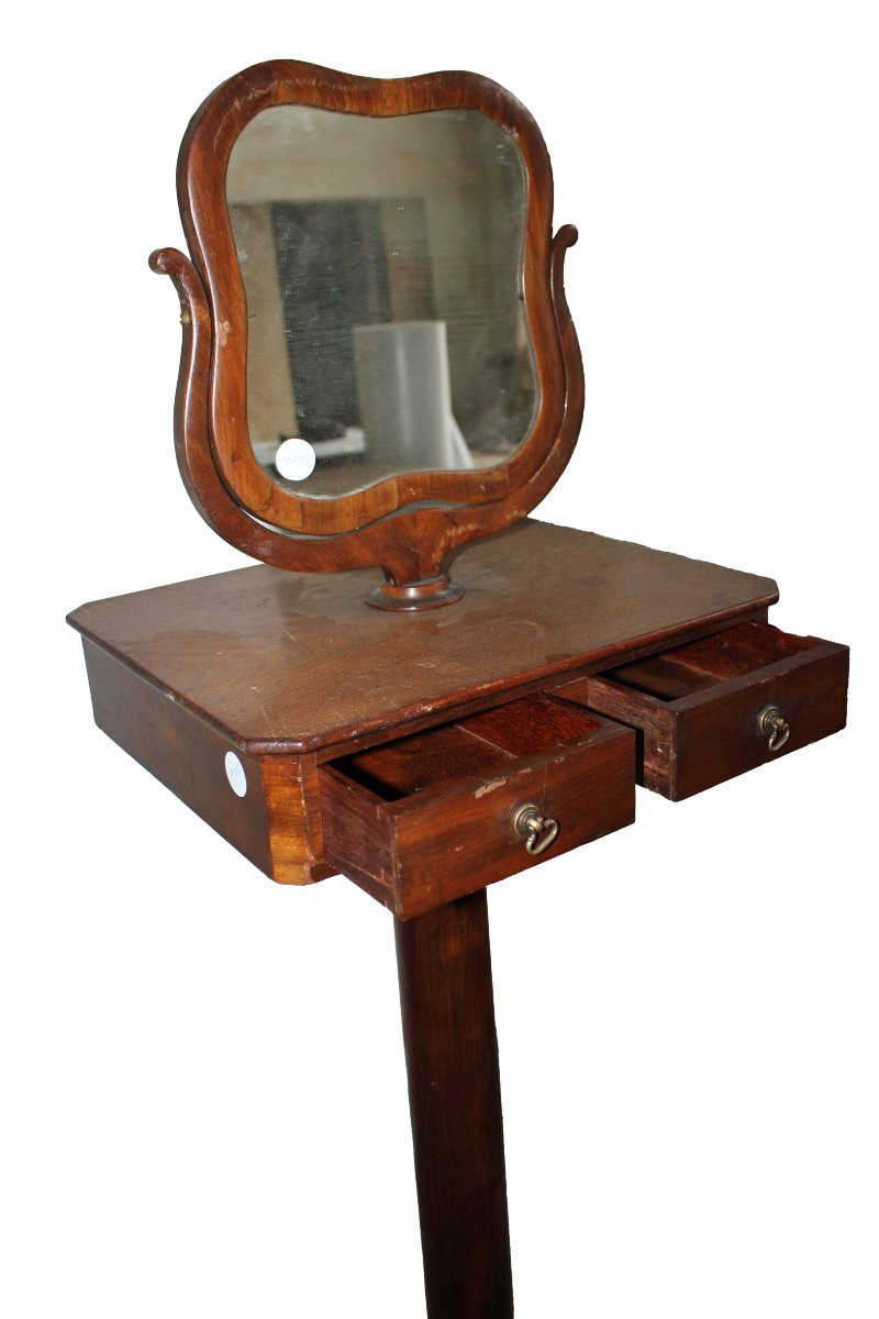 Toilette a stelo francese stile Direttorio – Seconda metà ’800, mogano con specchierina oscilla-photo-4