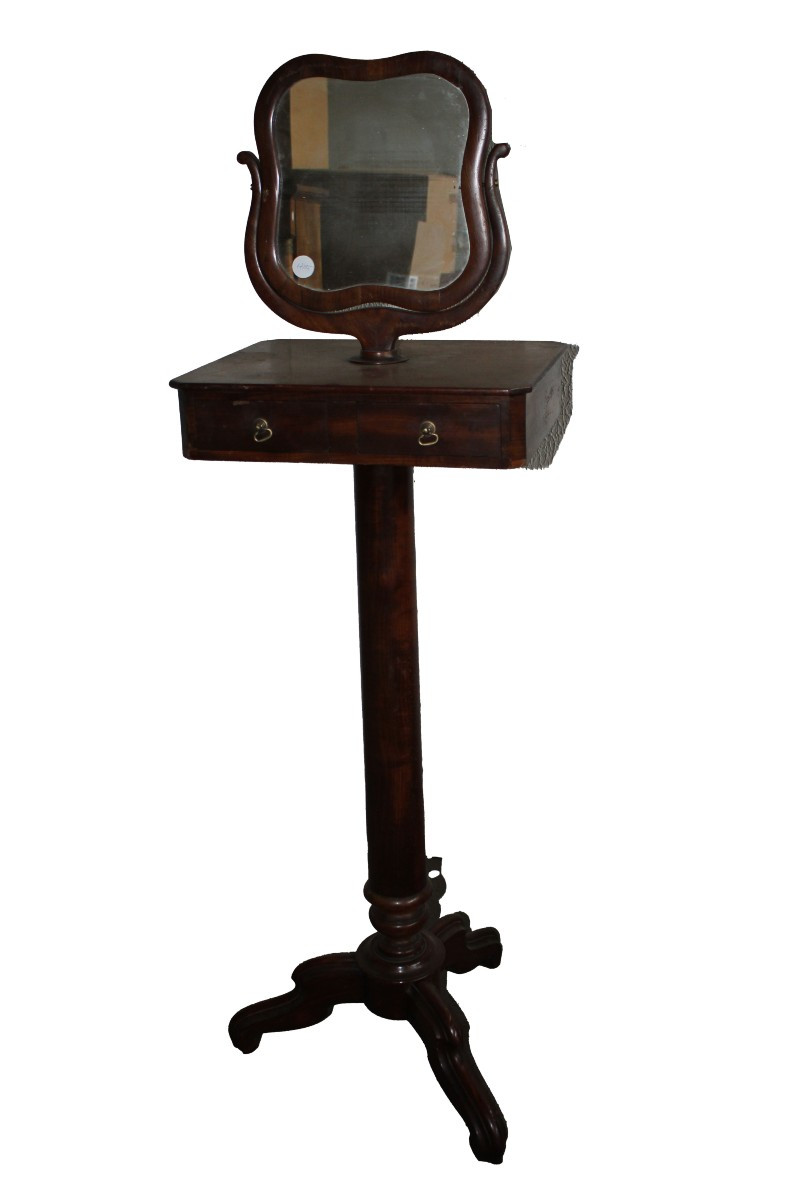Toilette a stelo francese stile Direttorio – Seconda metà ’800, mogano con specchierina oscilla