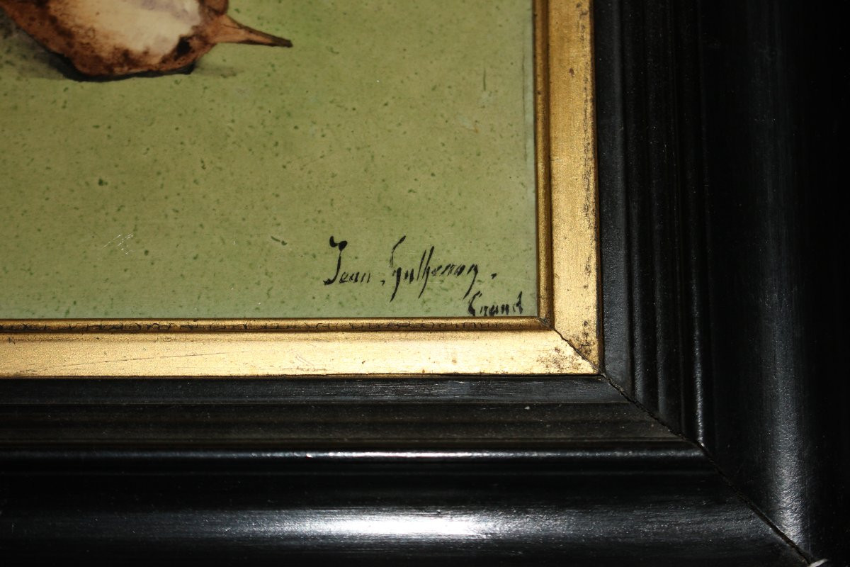 Coppia di Dipinti su Porcellana Francesi Metà ’800 – Scene di Cacciagione Ottocentesche-photo-2