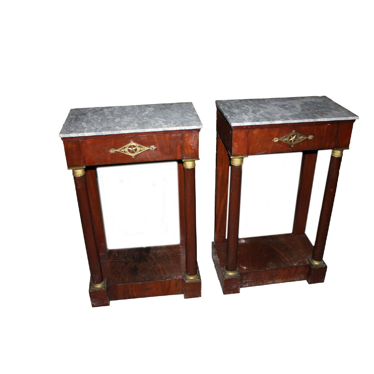 Coppia di Bellissime Consolle Stile Impero Francia XIX secolo