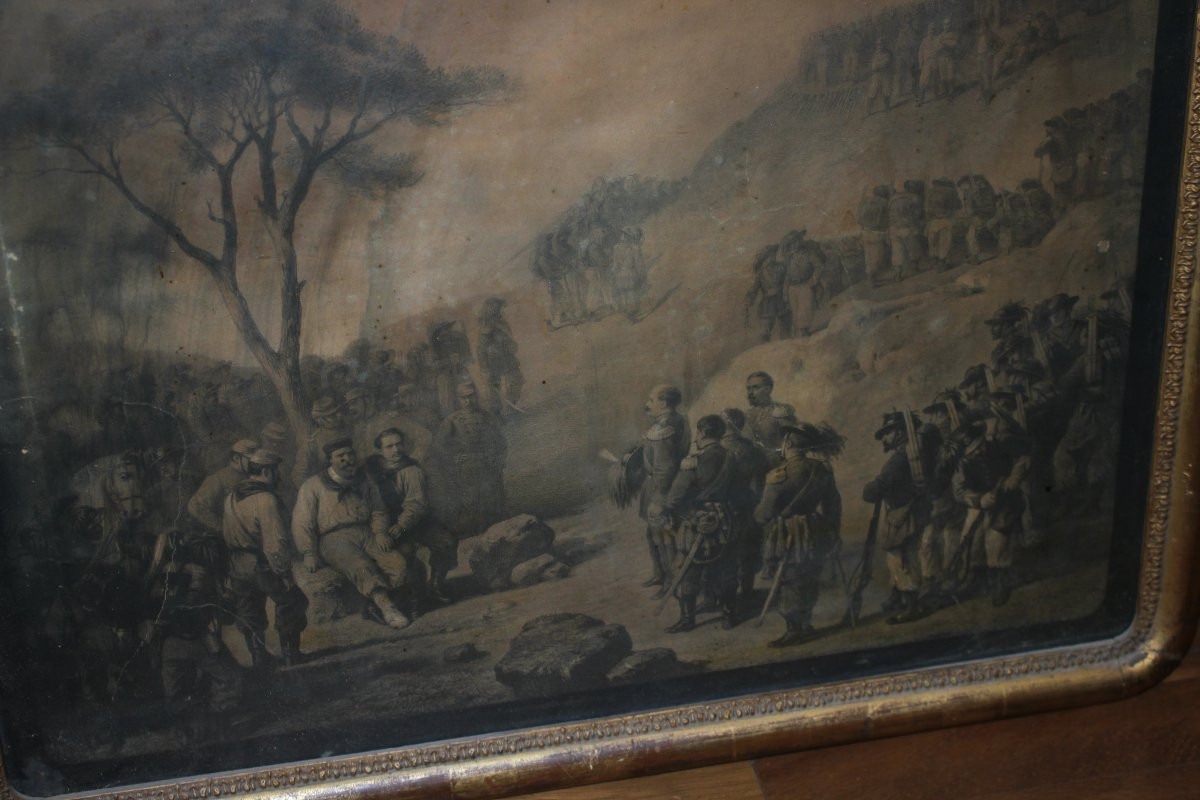 Coppia di incisioni italiane tra fine ’700 e inizio ’800 – Scene di battaglia con cornici dorat-photo-4