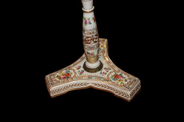 Tavolino Basso In Porcellana Francese di inizio XX secolo-photo-1