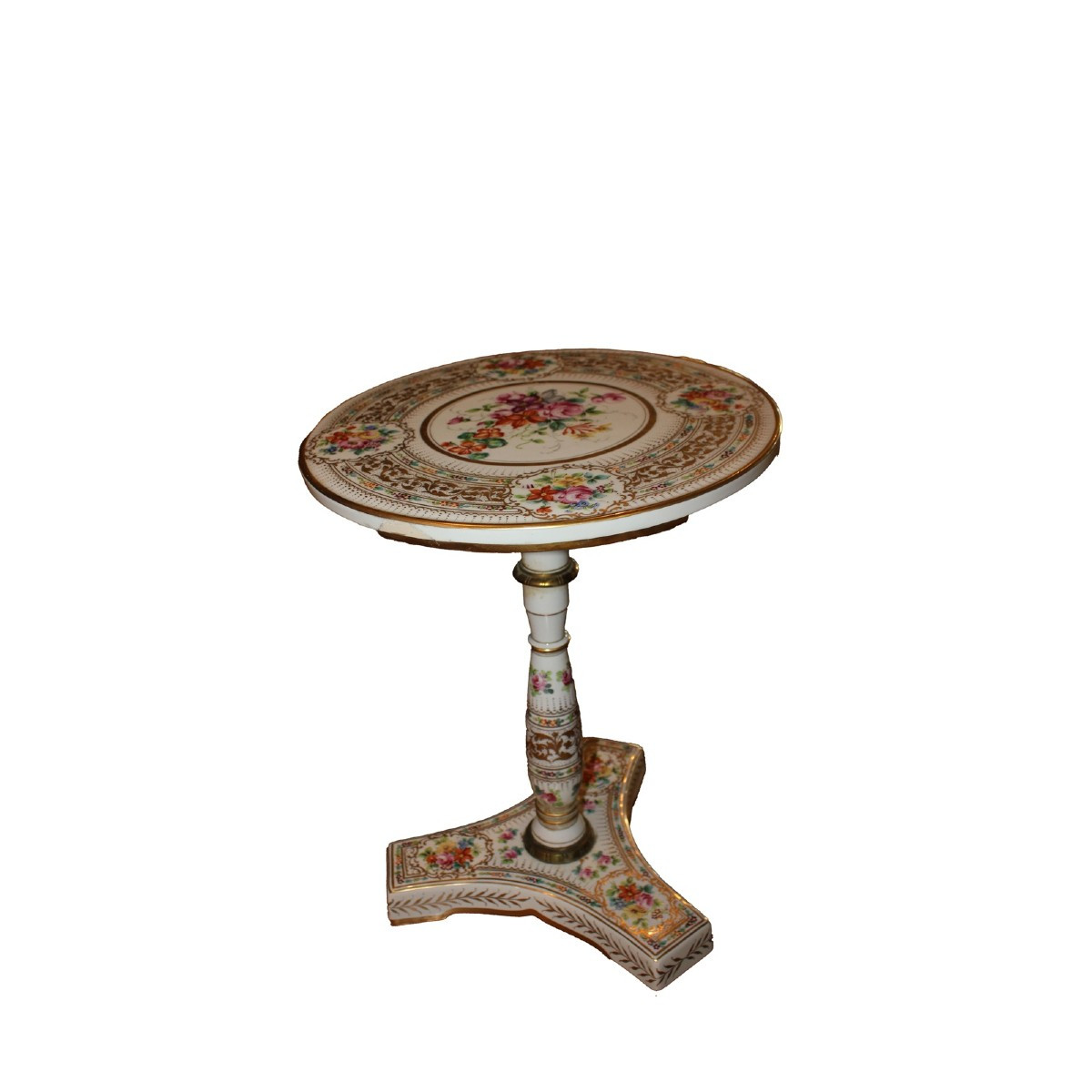 Tavolino Basso In Porcellana Francese di inizio XX secolo