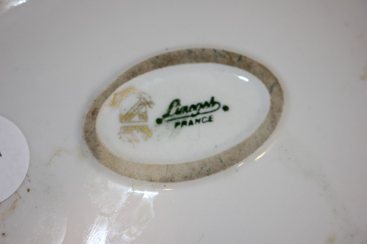 Scatola portagioie in porcellana di Limoges – Fine ’800, Bordeaux con motivi floreali-photo-1