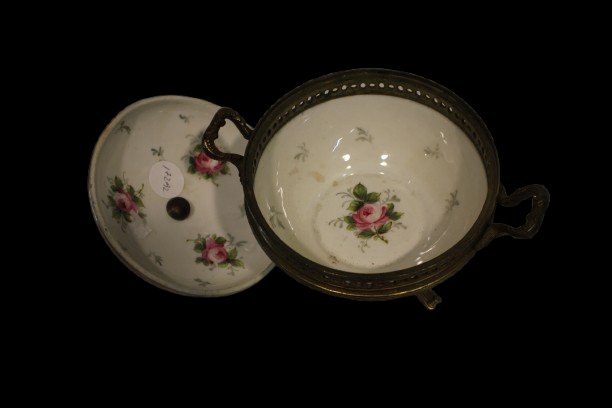 Piccolo Centrotavola Portagioie in Ceramica Francese Sevres-photo-2