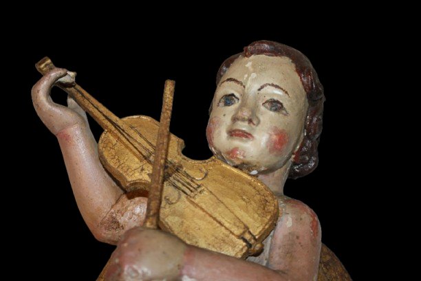 Coppia di Puttini in Legno Italiani di fine 1600-photo-3