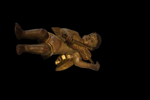 Coppia di Puttini in Legno Italiani di fine 1600-photo-4