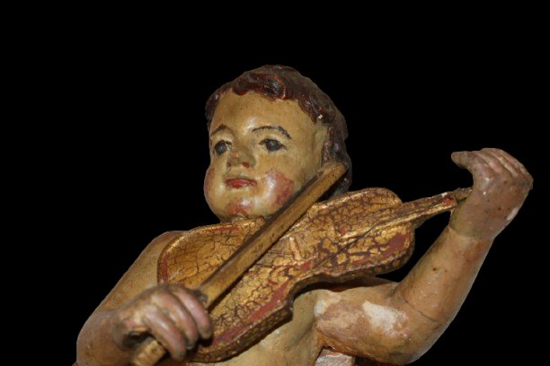 Coppia di Puttini in Legno Italiani di fine 1600-photo-2