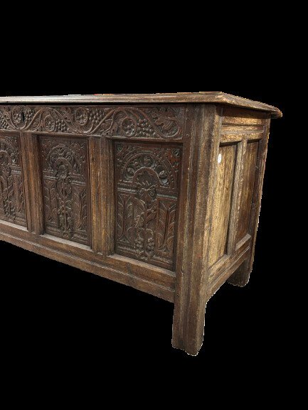 Grande Cassapanca Francese riccamente intagliata-photo-3