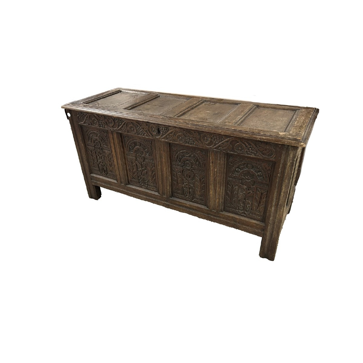 Grande Cassapanca Francese riccamente intagliata