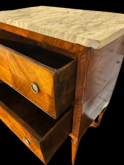 Comoncino Piccolo Cassettone Italiano di Fine 1700 Stile Luigi XVI-photo-3