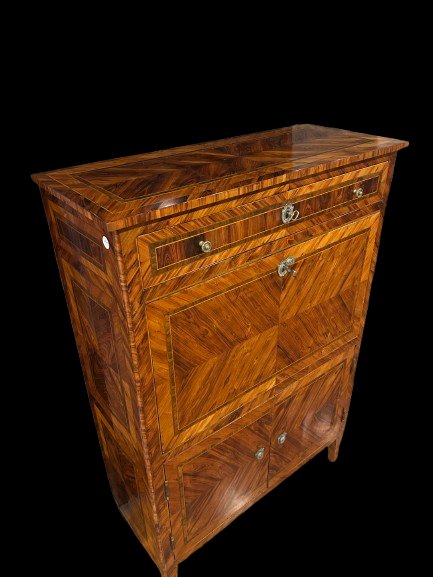 Secretaire Francese della seconda metà del 1700 Lastronato in noce-photo-4