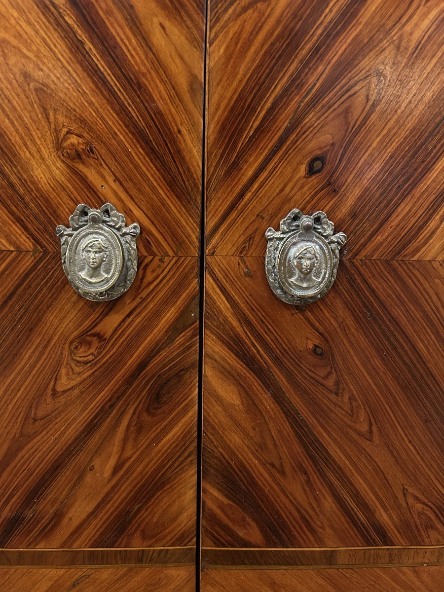 Secretaire Francese della seconda metà del 1700 Lastronato in noce-photo-3