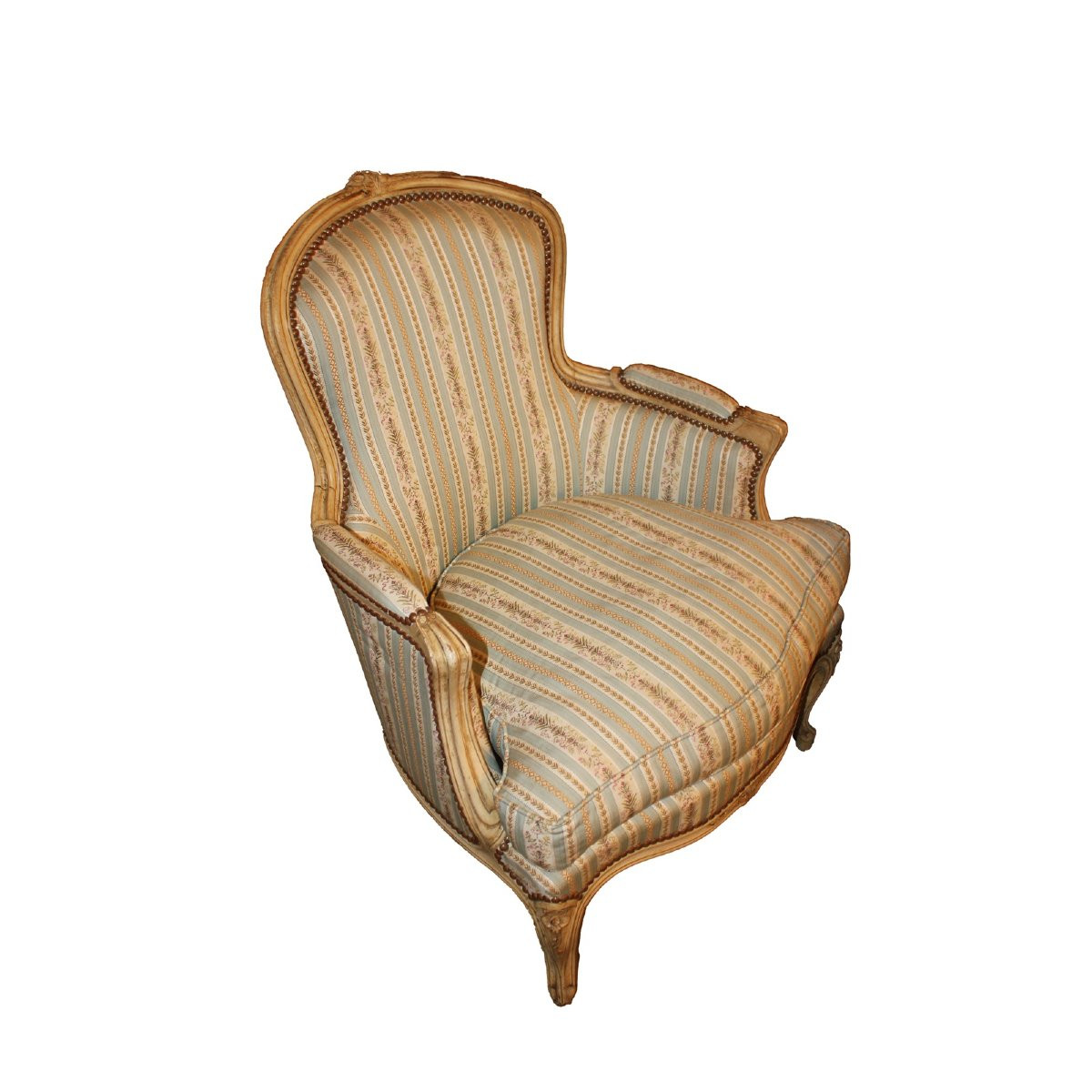 Coppia di Poltrone Francesi di Fine 1800 Laccate Stile Luigi XV-photo-2