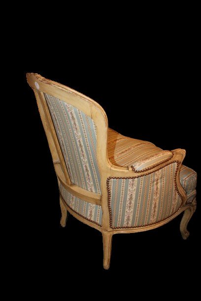 Coppia di Poltrone Francesi di Fine 1800 Laccate Stile Luigi XV-photo-4