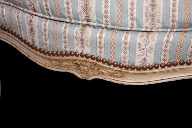 Coppia di Poltrone Francesi di Fine 1800 Laccate Stile Luigi XV-photo-1