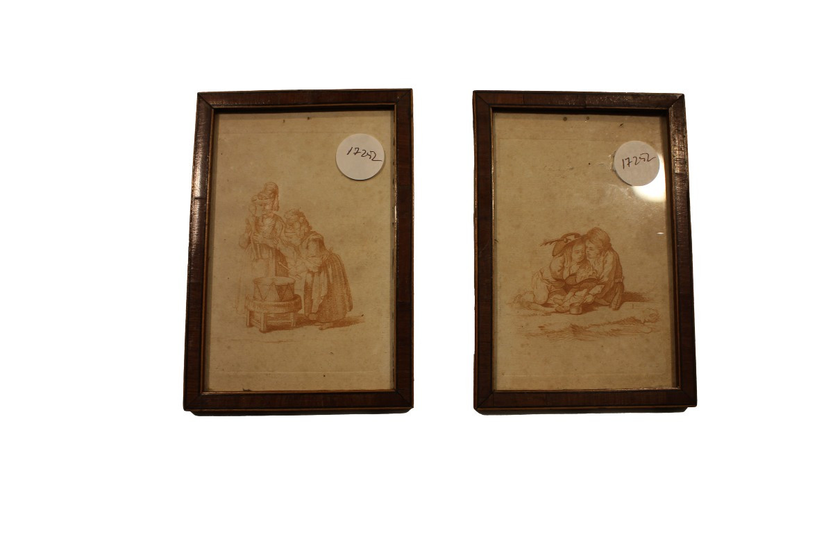 Coppia di sanguigne francesi con dame e bambini – Seconda metà XIX secolo