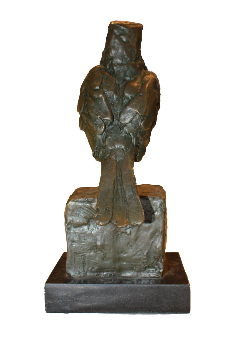 Scultura Portoghese Firmata Milo XX secolo raffigurante Gardellino-photo-2