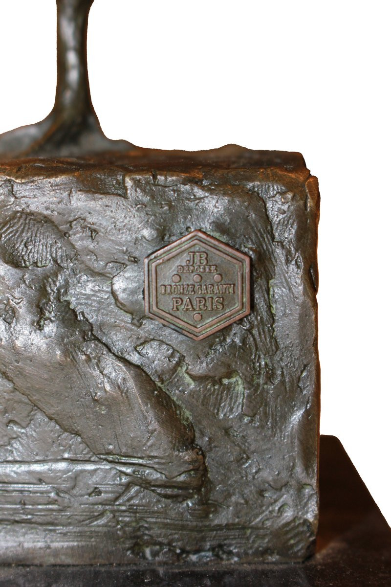 Scultura Portoghese Firmata Milo XX secolo raffigurante Gardellino-photo-2