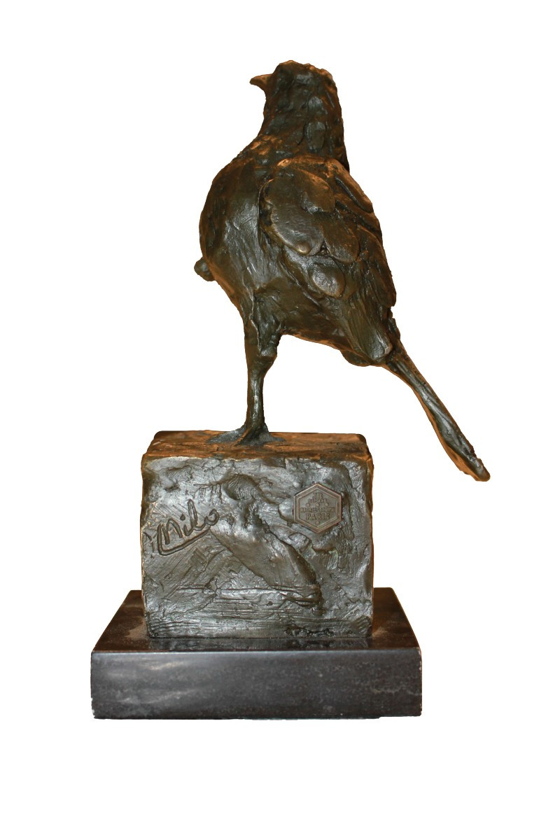 Scultura Portoghese Firmata Milo XX secolo raffigurante Gardellino