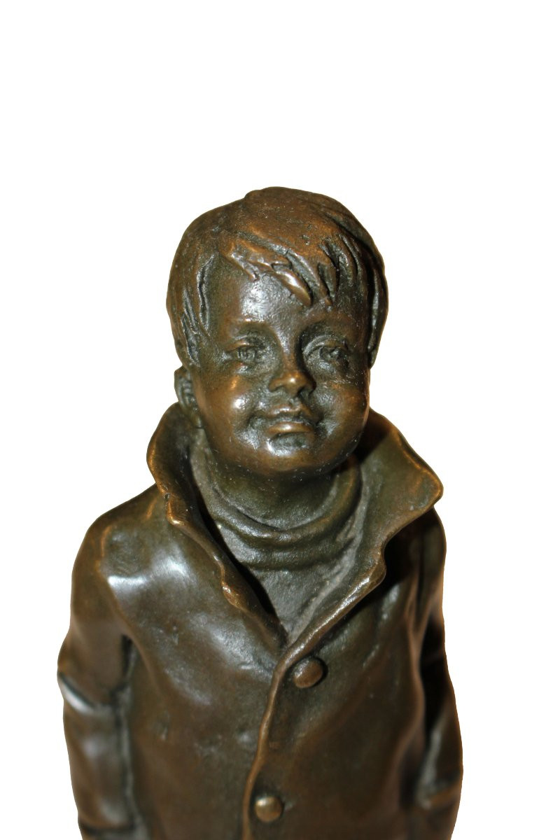 Piccola Scultura Parigina raffigurante Giovane Fanciullo XX secolo-photo-3