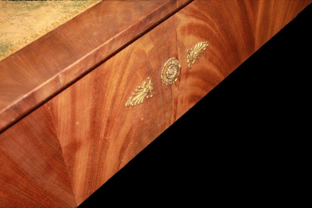 Grande Scrivania Impero Francese del 1900 In Piuma di Mogano-photo-2