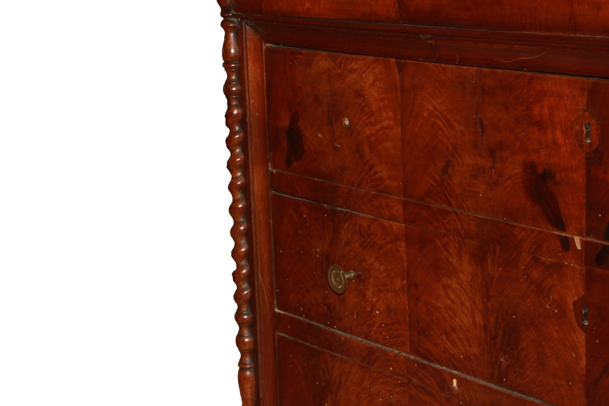 Cassettone Cappuccino Italiano di metà 1800 in Noce-photo-3