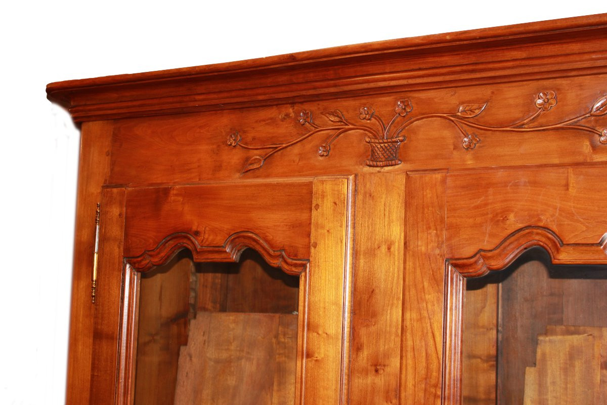 Grande Libreria Provenzale a 2 Porte in Legno di Rovere-photo-2